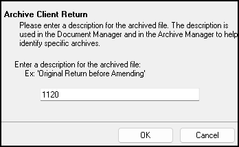 Image of achive client return description